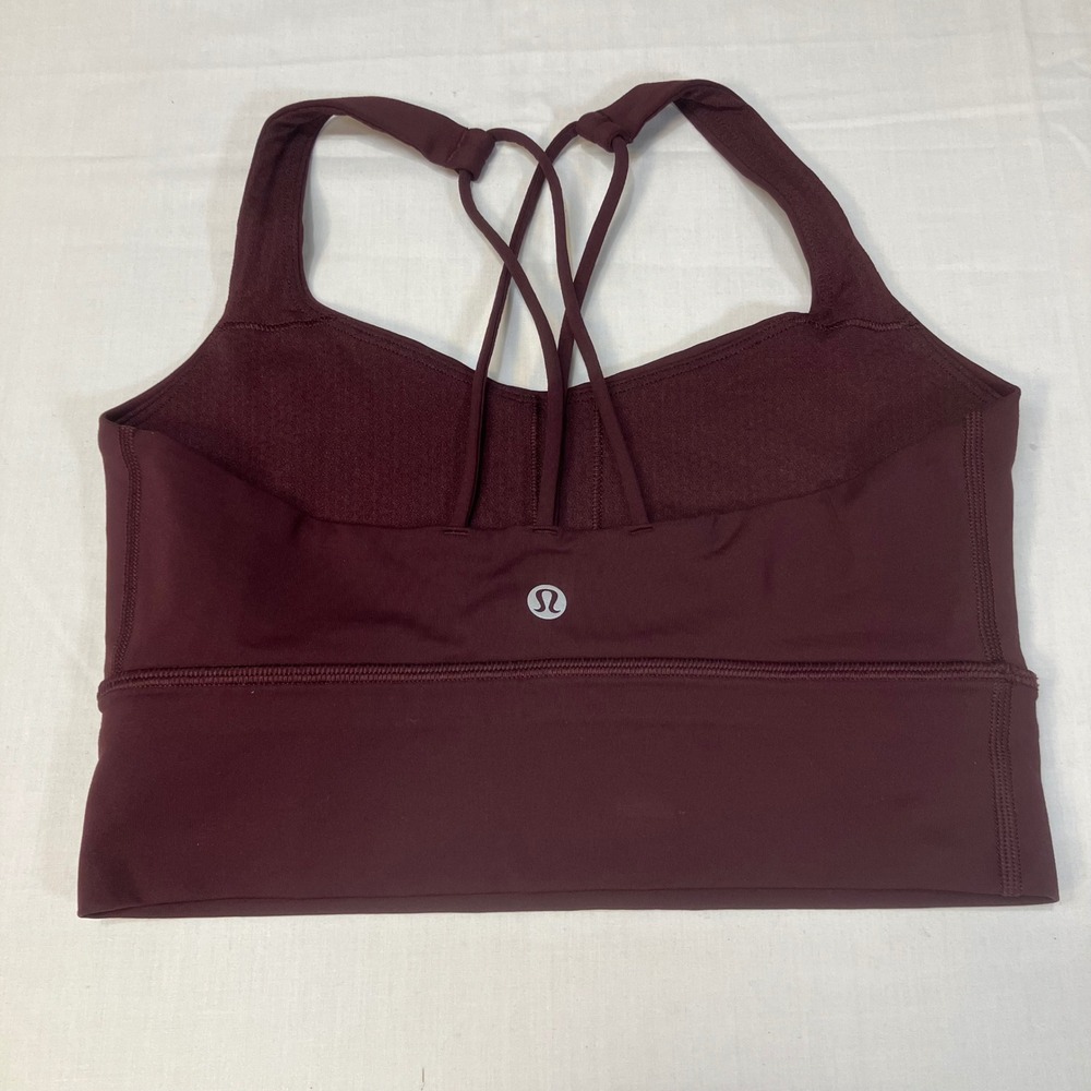 Lululemon Free To Be Serene Bra Long Line Burgundy Size 4 C/D Cup W2AR0S Strappy